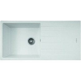 Stonza Delta XL Granit Evye - 100x50 cm Damlalıklı Premium Mutfak Eviyesi - Stonza Delta Beyaz