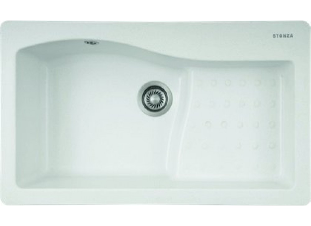 Stonza Volvo Granit Evye - 86x51 cm Damlalıklı, Özgün Tasarımlı Mutfak Eviyesi - Stonza Volvo Beyaz Stonza Volvo Granit Evye - 86x51 cm Damlalıklı, Özgün Tasarımlı Mutfak Eviyesi - Stonza Volvo Beyaz