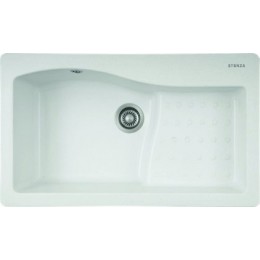 Stonza Volvo Granit Evye - 86x51 cm Damlalıklı, Özgün Tasarımlı Mutfak Eviyesi - Stonza Volvo Beyaz