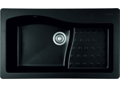 Stonza Volvo Granit Evye - 86x51 cm Damlalıklı, Özgün Tasarımlı Mutfak Eviyesi - Stonza Volvo Siyah