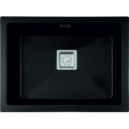 Stonza Onexy 60 Granit Evye - 60x45 cm Kare Giderli Modern Tek Hazne - Stonza Onexy Siyah