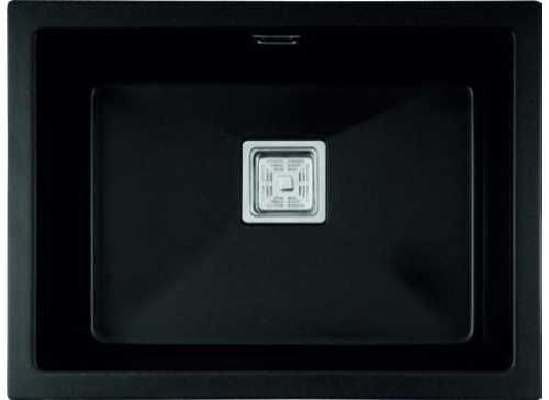 Stonza Onexy 60 Granit Evye - 60x45 cm Kare Giderli Modern Tek Hazne - Stonza Onexy Siyah