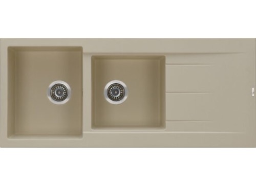 GL General Bohem Granit Eviye 49x114 cm - Çift Gözlü Damlalıklı Mutfak Evyesi - GL General Bohem Krem GL General Bohem Granit Eviye 49x114 cm - Çift Gözlü Damlalıklı Mutfak Evyesi - GL General Bohem Krem