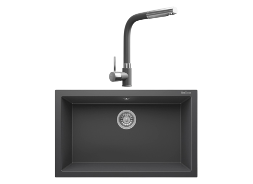 Realstone Gordion 77 & Sümela Spiralli Batarya Premium Mutfak Seti - Antrasit Realstone Gordion 77 & Sümela Spiralli Batarya Premium Mutfak Seti - Antrasit