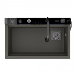 RealStone Victoria Set A02 Gri Akıllı Granit Mutfak Evyesi 75,5 x 47 cm
